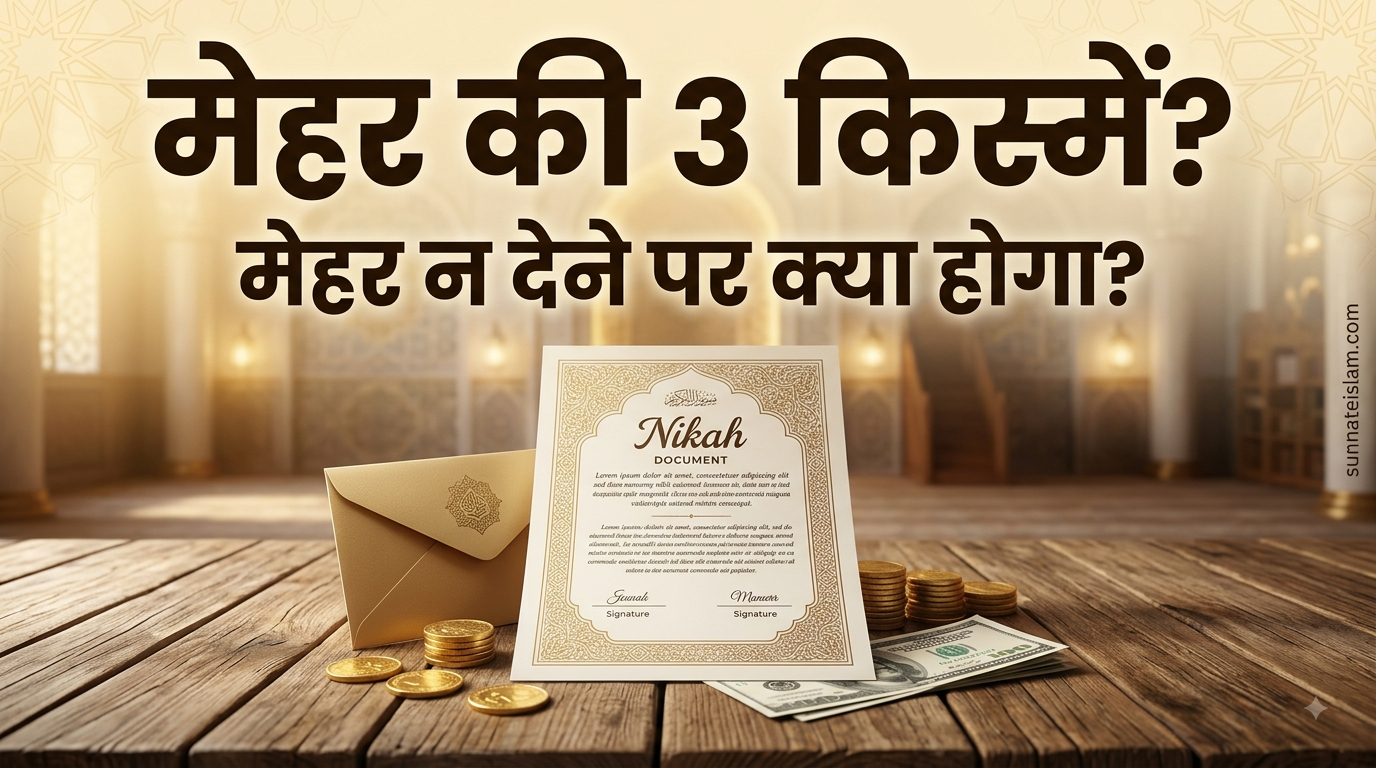 मेहर की 3 किस्में कौन-सी हैं? शादीशुदा मुसलमान ये ज़रूरी मसला ज़रूर जानें – मेहर न देने पर क्या होगा?Mehr Ki 3 Kismein Kaun-Si Hain? Shaadi-Shuda Musalman Ye Zaroori Masla Zaroor Jaanein- Mehr Na Dene Par Kya Hoga?