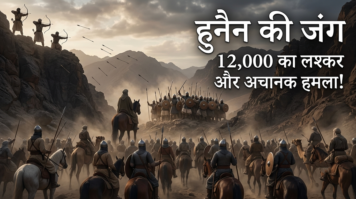 हुनैन की जंग : 12,000 का लश्कर, अचानक हमला और फिर पलट गई पूरी जंग | हुनैन का वाक़िआ |Hunain Ki Jung: 12,000 Ka Lashkar, Achanak Hamla Aur Phir Palat Gayi Poori Jung | Hunain Ka Waqia amazing story